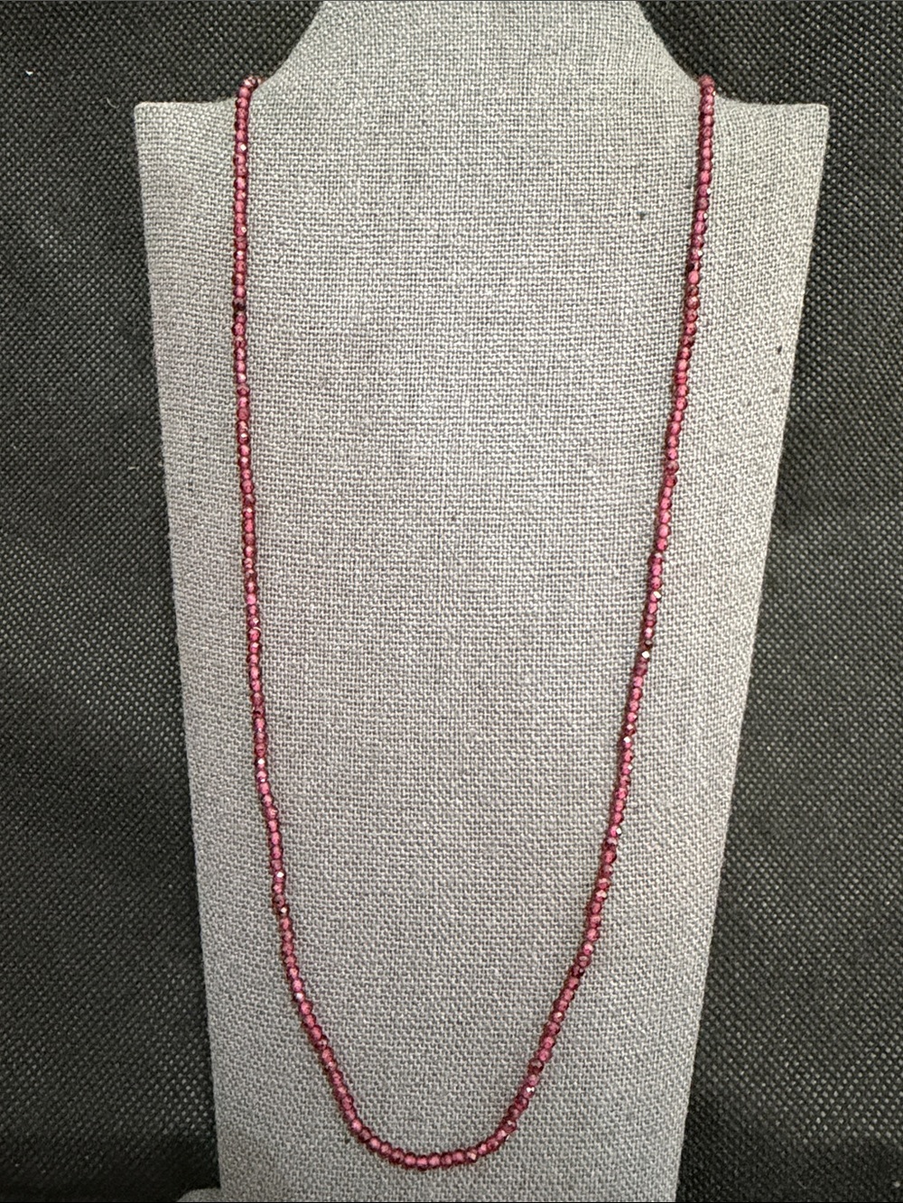 Vintage Mango Tree Gold Tone Garnet Tiny beaded necklace
